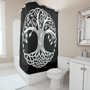 rideau de douche aux arbres celtiques