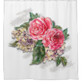 Rideau de douche aux belles roses rouges (Devant)