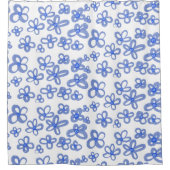 Rideau de douche aux fleurs bleues (Devant)