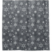 Rideau de douche aux flocons blancs ajourés (Devant)