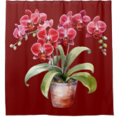 Rideau de douche aux orchidées rouges élégantes (Devant)