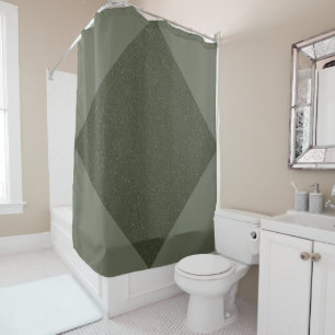 Rideau de douche avec accents diamants Vert mousse