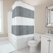Rideau de douche avec bandes grises tressées (En situation)