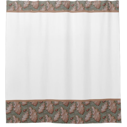 Rideau de douche avec bordure en feuilles de chêne (Devant)