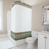 Rideau de douche avec bordure feuille Gingko (En situation)