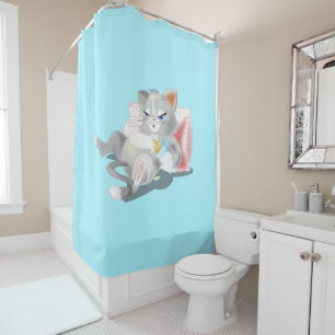 Rideau de douche avec chat bébé - Couleurs personn