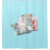 Rideau de douche avec chat bébé - Couleurs personn (Devant)
