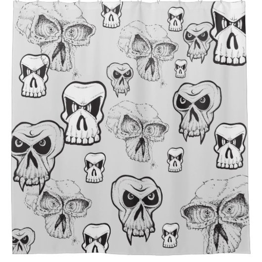 Rideau de douche avec crânes (Devant)