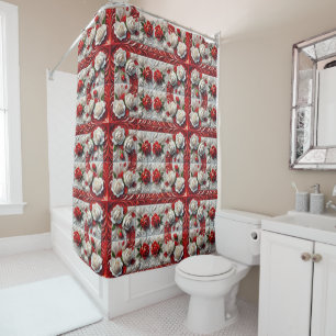 Rideau de douche avec design Rose anglais