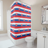 Rideau de douche avec drapeau de la Slovaquie (En situation)