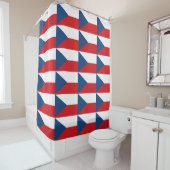 Rideau de douche avec drapeau de la Tchéquie (En situation)