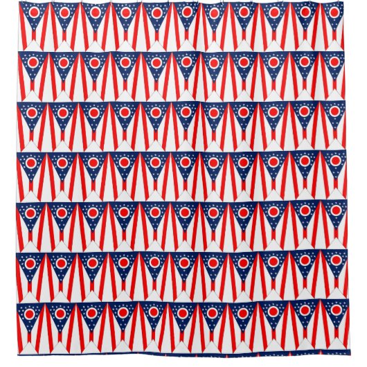 Rideau de douche avec drapeau de l'Etat de l'Ohio, (Devant)