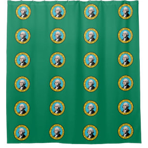 Rideau de douche avec drapeau de l'État de Washing