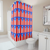 Rideau de douche avec Drapeau de Porto Rico, États (En situation)