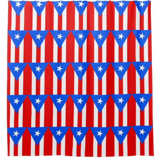 Rideau de douche avec Drapeau de Porto Rico, États (Devant)