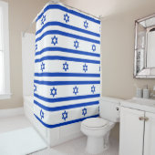 Rideau de douche avec drapeau d'Israël (En situation)