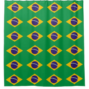 Rideau de douche avec drapeau du Brésil