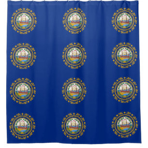 Rideau de douche avec drapeau du New Hampshire, Ét