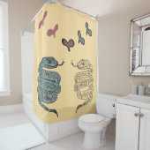 Rideau de douche avec empreinte serpent (En situation)