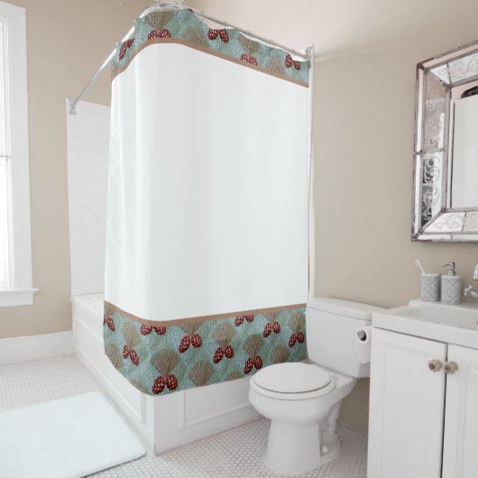 Rideau de douche avec imprimé Pinecone (En situation)