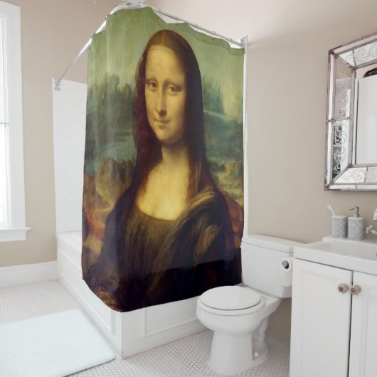Rideau de douche avec Mona Lisa Imprimer (En situation)