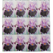 Rideau de douche avec peinture aquarelle Iris Viol (Devant)