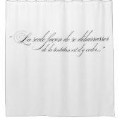 Rideau de douche avec script français (Devant)