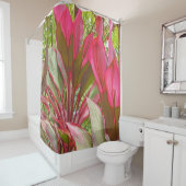 RIDEAU DE DOUCHE AVEC SOEUR ROUGE HAWAIIENNE TI PL (En situation)