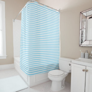 Rideau de douche Bande d'eau claire capri bleu