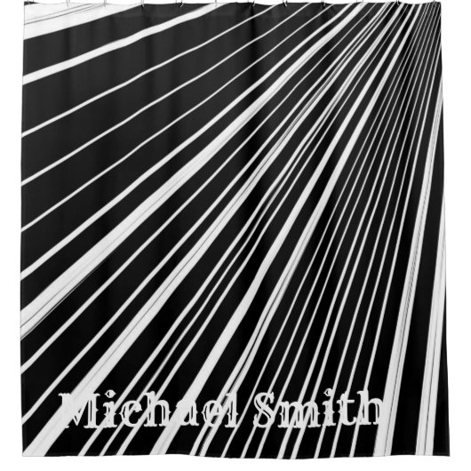 Rideau de douche Bande noire et blanche (Devant)