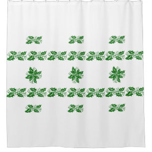 Rideau de douche - Bandes de Feuilles verts Holly