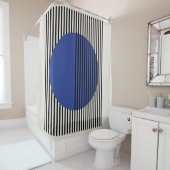 Rideau de douche Bauhaus, rideau de douche bleu B7 (En situation)