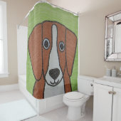 Rideau de douche Beagle mignon (En situation)