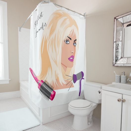 Rideau de douche Beauté Salon Cheveux (En situation)