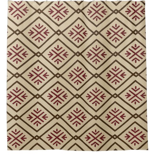 Rideau de douche beige d'inspiration tribale (Devant)