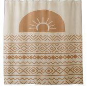 Rideau de douche beige moderne bohème (Devant)