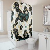 Rideau de douche Black & Gold Glam (En situation)