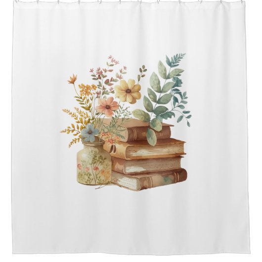 Rideau de douche blanc | Aquarelle | Amateurs de l (Devant)