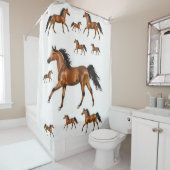 Rideau de douche blanc brun (En situation)