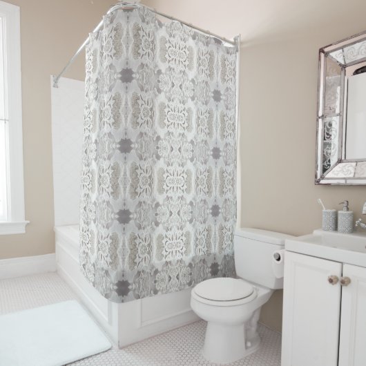 Rideau de douche blanc classique (En situation)