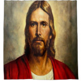 Rideau de douche blanc croisé Jésus (Devant)