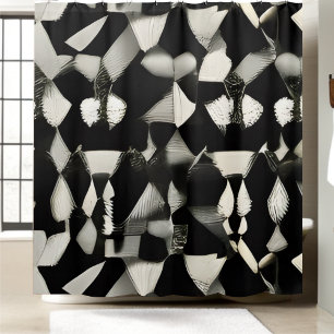 Rideau de douche blanc et noir