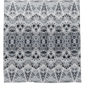 Rideau de douche blanc géométrique (Devant)