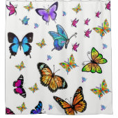Rideau de douche blanc papillon (Devant)