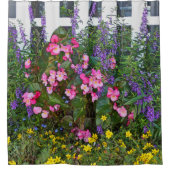 rideau de douche"BLANC PICKET FENÊTRE ET FLEURS" (Devant)