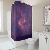Rideau De Douche Bleu Abstrait Et Violet (En situation)
