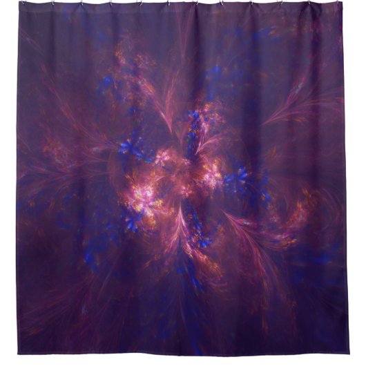 Rideau De Douche Bleu Abstrait Et Violet (Devant)