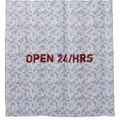 Rideau de douche bleu Brown ouvert 24h/24 (Devant)
