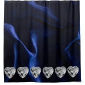 Rideau de douche bleu diamant blanc (Devant)