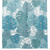 rideau de douche bleu feuille (Devant)